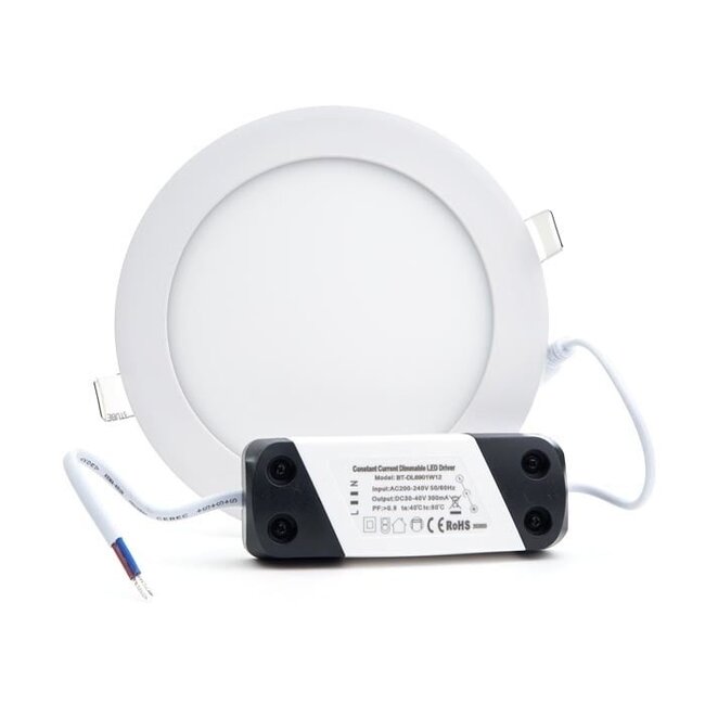 PURPL LED Einbaustrahler | 12W | Ø170mm | Warmweiß 3000K | IP40 | Rund | Weiß