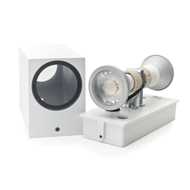 LED Wandleuchte eckig | weiß | 2-flammig | Aluminium | Innen & Außen IP44 | Up & Down