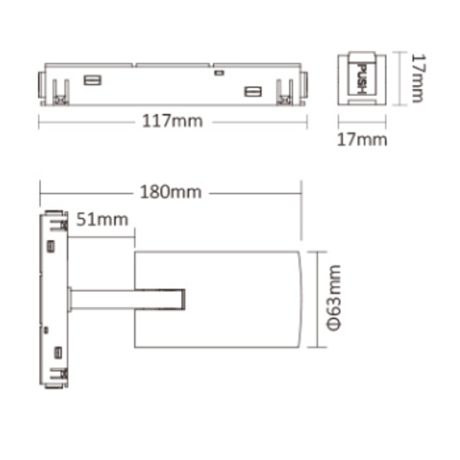 LED Spot für 48V Magnetschiene | RGB+CCT | 12W | 1000 lm | Zigbee 3.0 & 2.4GHz  | Schwarz