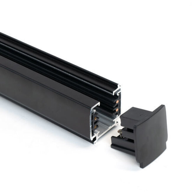 Powergear Stromschiene 4-adrig 3-phasig Endkappe schwarz | PRO-0432