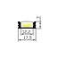 LED Streifen Profil Aluminium 1,5M 17,5 x 7mm Aufbau