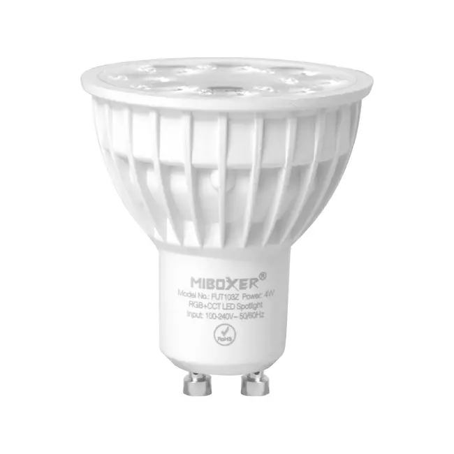 MiBoxer/Mi-Light LED  Leuchtmittel GU10 | 4W | RGB+CCT | dimmbar | Zigbee 3.0 | FUT103