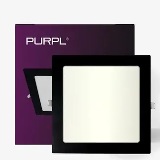 PURPL LED Einbaustrahler - 18W - 225x225mm - Neutralweiß 4000K - IP44 - Quadratisch - Schwarz