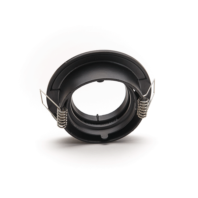 Einbaurahmen inkl. GU10 Fassung | Außen Ø83mm | Lochmaß Ø 68 mm | IP20 | schwenkbar | Zink schwarz