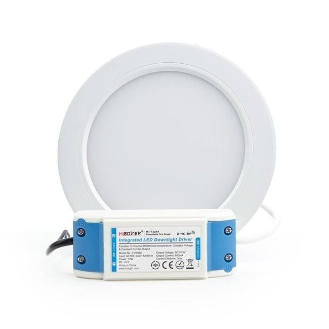MiBoxer/Mi-Light LED Einbaustrahler - 12W - ø180mm - RGB+CCT -  IP44 - Rund - FUT066