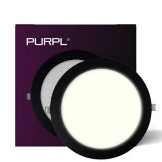 PURPL LED Einbaustrahler - 18W - ø225mm -Neutralweiß - IP40 - Rund - Schwarz