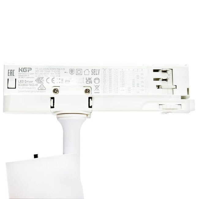 LED Schienenspot | 3 Phasen | 30W | 2800lm | 3CCT (3000K/4000K/6000K) | Ø75x151mm | Weiß