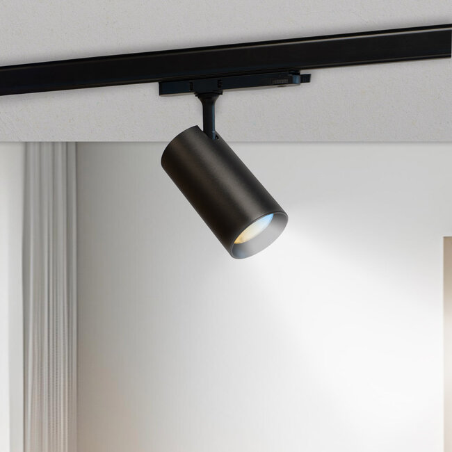 PURPL LED Schienenspot | 3 Phasen | 30W | 2800lm | 3CCT (3000K/4000K/6000K) | Ø75x151mm | Schwarz