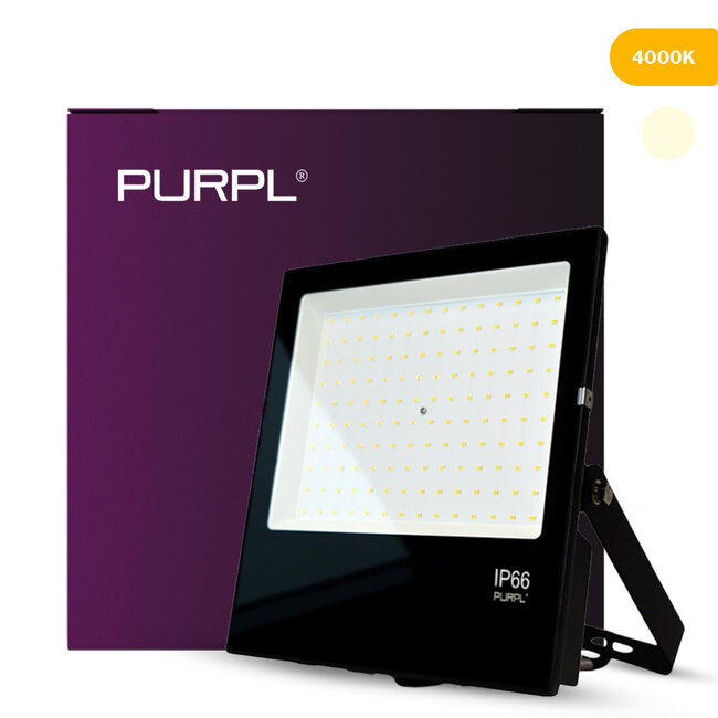 PURPL LED Flutlicht 100W | neutralweiß 4000K | IP66 | IK08 | inkl. Halterbügel | Schwarz