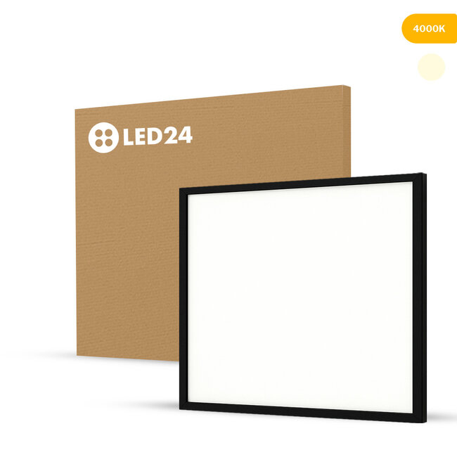 LED24 LED Panel | 62x62 | neutralweiß 4000K | 40W | 100 lm/W / 4000lm | UGR<22 | Back-lit | Schwarz