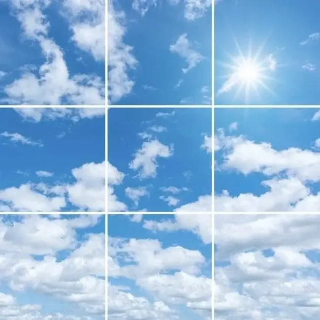 PURPL Acrylglas-Platte für LED-Panels 60x60 / 62x62 mit Fotomotiv Wolken IMG8