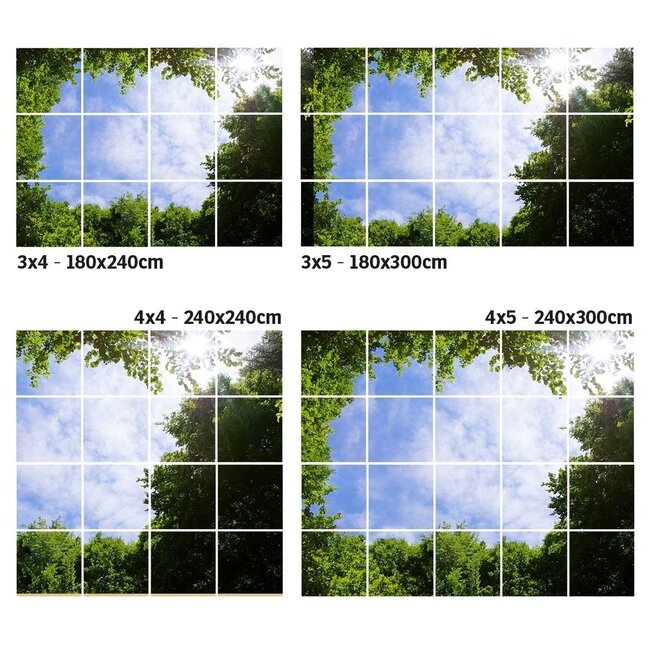 PURPL Acrylglas-Platte für LED-Panels 60x60 / 62x62 Fotomotiv Bäume IMG1