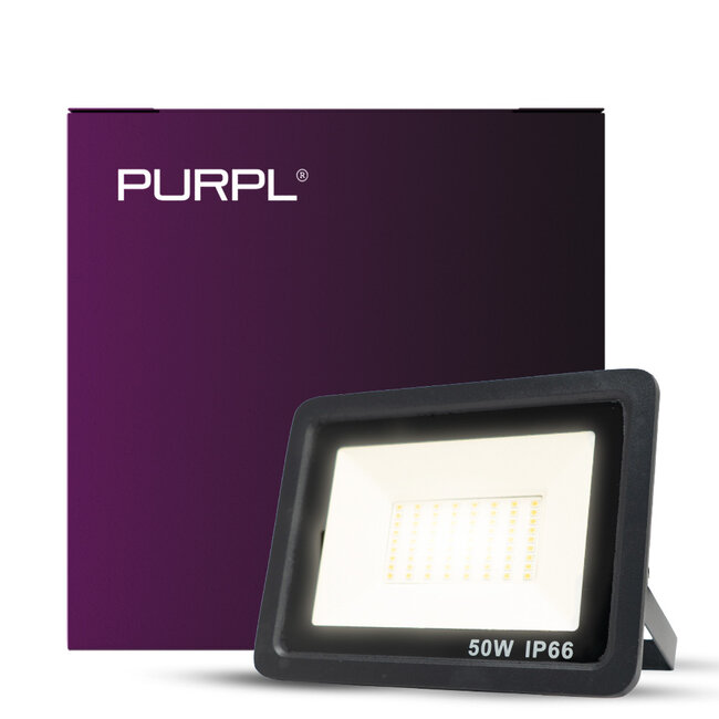 PURPL LED Flutlicht 50W | neutralweiß 4000K | 5500 Lumen | IP66 | IK08 | inkl. Halterbügel | schwarz