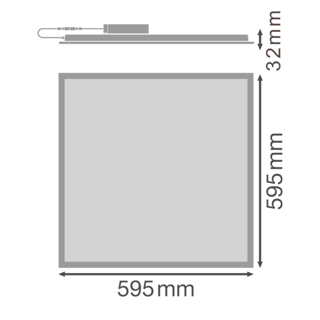 LED Panel | 60x60 | neutralweiß 4000K | 33W | 110 lm/W / 3630lm | DALI2 | dimmbar | UGR<25 | Back-lit