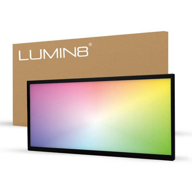 Lumin8 LED Panel | 120x60 | RGB+CCT (2800K-6500K) | dimmbar | 60W | 100 lm/W / 6000lm | UGR<22 | Back-lit | Schwarz