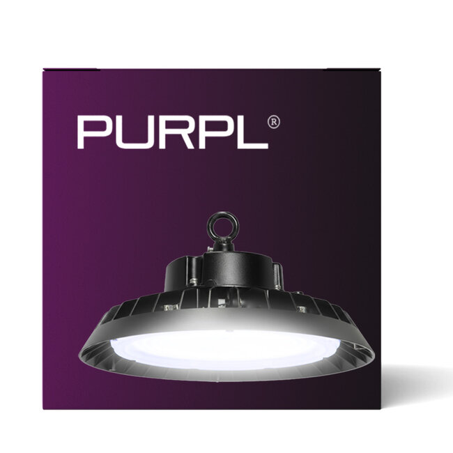 PURPL LED Hallenstrahler G7 | 150W | 22.500 lm | 150lm/W | Kaltweiß 6000K | IP65 | IK10 | Dimmbar | Flimmerfrei | Für -40° bis +70°C geeignet