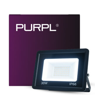 PURPL LED Flutlicht 30W | kaltweiß 6000K | IP65 | IK07 | inkl. Halterbügel | Schwarz
