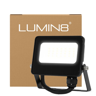Lumin8 LED Flutlicht 10W ≙ 1050 lm | neutralweiß 4000K | IP65 | IK06 | inkl. Halterbügel | Schwarz