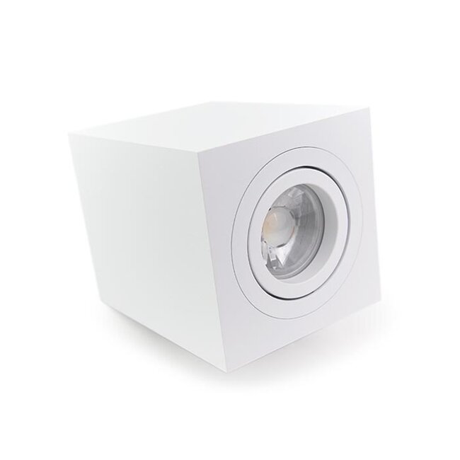 Aufbau-Deckenleuchte GU10 | 90 × 90 × 115 mm | Weiß | Eckig | IP20