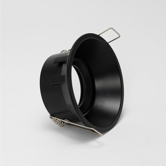 Einbaurahmen inkl. GU10 Fassung | Außen Ø93mm | Lochmaß Ø85mm | IP20 | Aluminium Schwarz