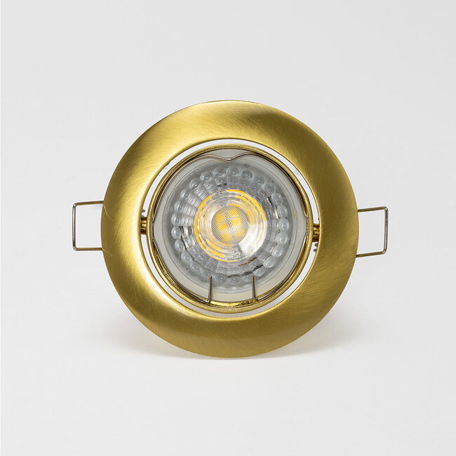 Einbaurahmen inkl. GU10 Fassung | Außen Ø84mm | Lochmaß Ø75mm | IP20 | Aluminium Gold