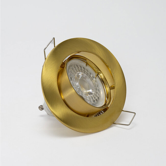 Einbaurahmen inkl. GU10 Fassung | Außen Ø84mm | Lochmaß Ø75mm | IP20 | Aluminium Gold