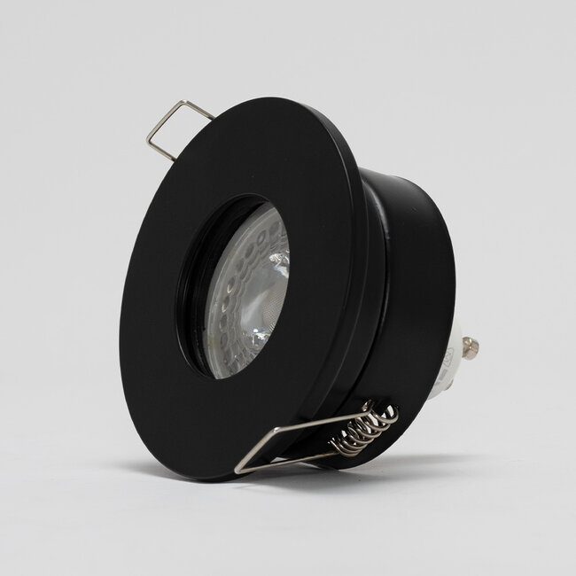 Einbaurahmen inkl. GU10 Fassung | Außen Ø83mm | Lochmaß Ø68mm | IP65 - wasserdicht | Aluminium Schwarz