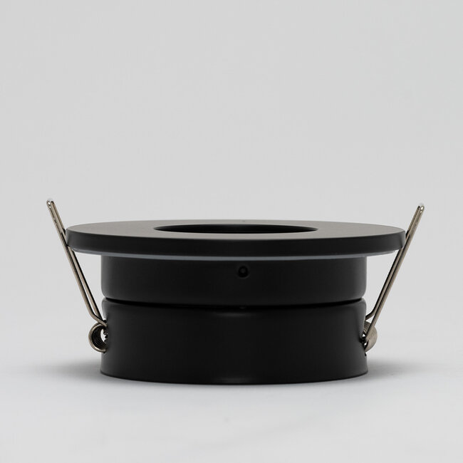 Einbaurahmen inkl. GU10 Fassung | Außen Ø83mm | Lochmaß Ø68mm | IP65 - wasserdicht | Aluminium Schwarz