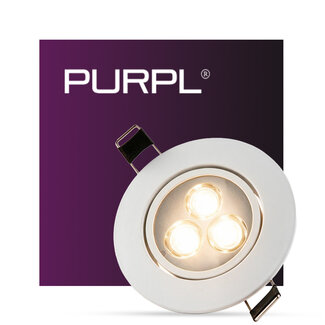 PURPL PURPL LED Einbauspot | 3W | Ø85mm | Warmweiß 2700K | Schwenkbar | Weiß