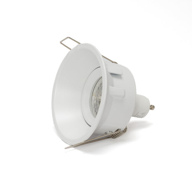 Einbaurahmen inkl. GU10 Fassung | Außen Ø93mm | Lochmaß Ø85mm | IP20 | Aluminium Weiß