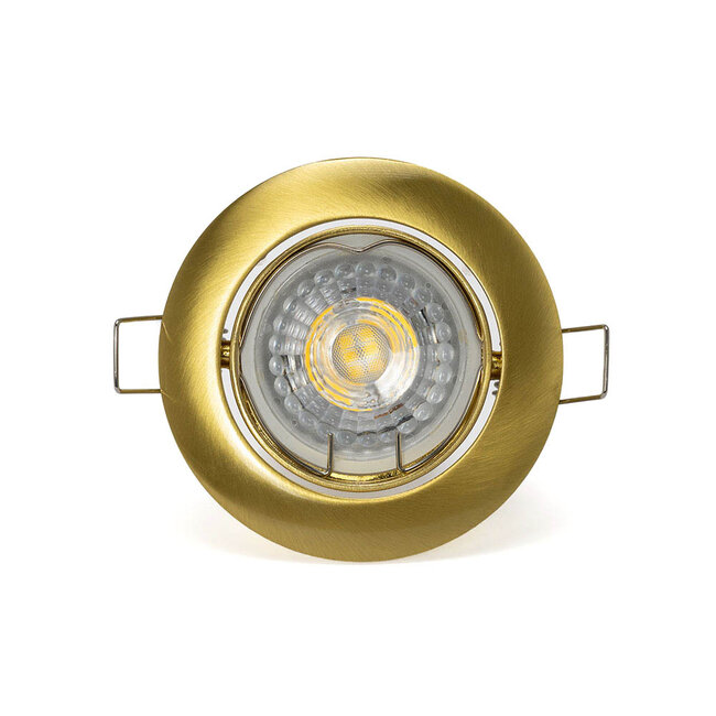 Einbaurahmen inkl. GU10 Fassung | Außen Ø84mm | Lochmaß Ø75mm | IP20 | Aluminium Gold