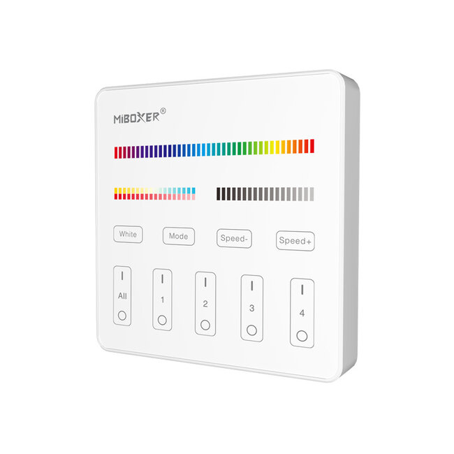 MiBoxer Wandsteuerung | RGB+CCT | 4-Zonen | Weiß | Batterie