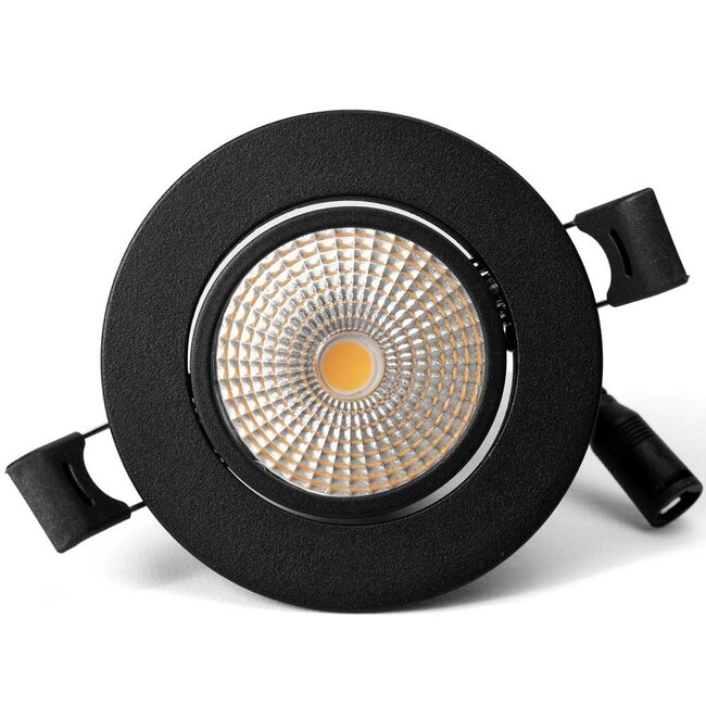 PURPL COB LED Einbauspot | 7W | Ø108mm | Warmweiß 2700K | Schwenkbar | Schwarz