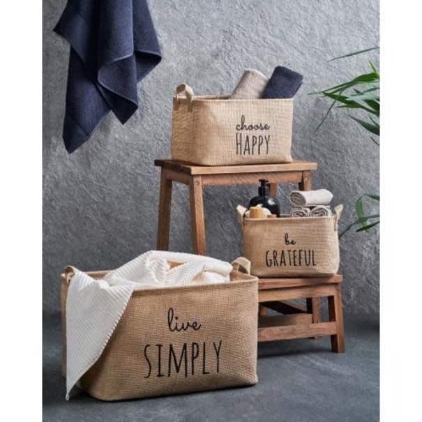 Ocean Home opbergmand, jute mand, opvouwbaar, set van 3