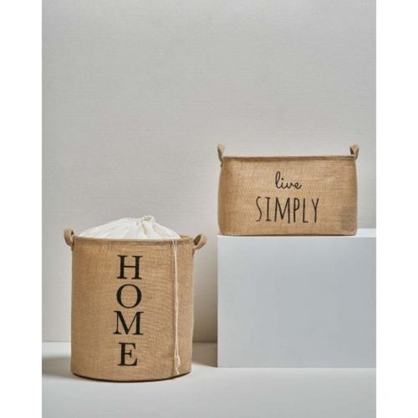 Ocean Home Opbergmand, jute mand, opvouwbaar, set van 2