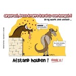 Stalplaat - Afstand houden! Hengst
