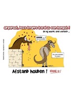 Stalplaat - Afstand houden! Hengst