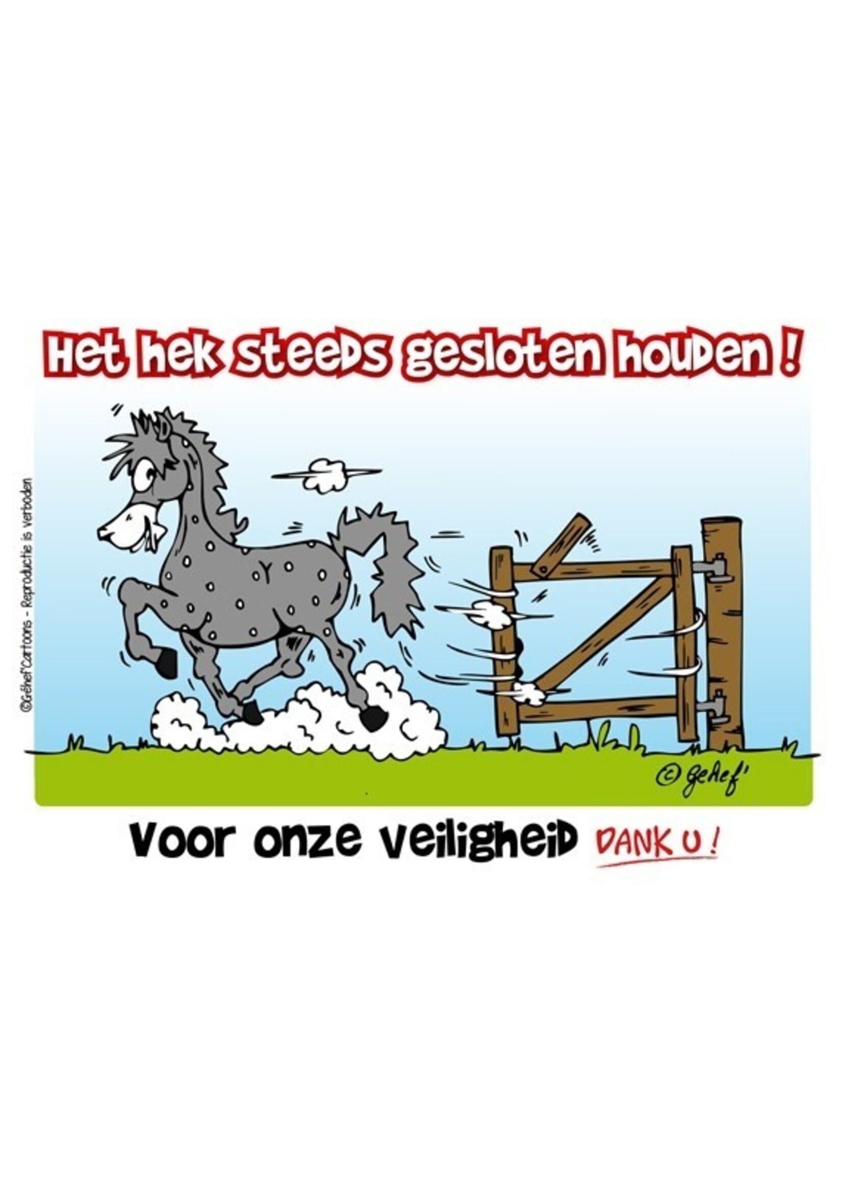 Stalplaat - Gesloten houden HB Ruitersport