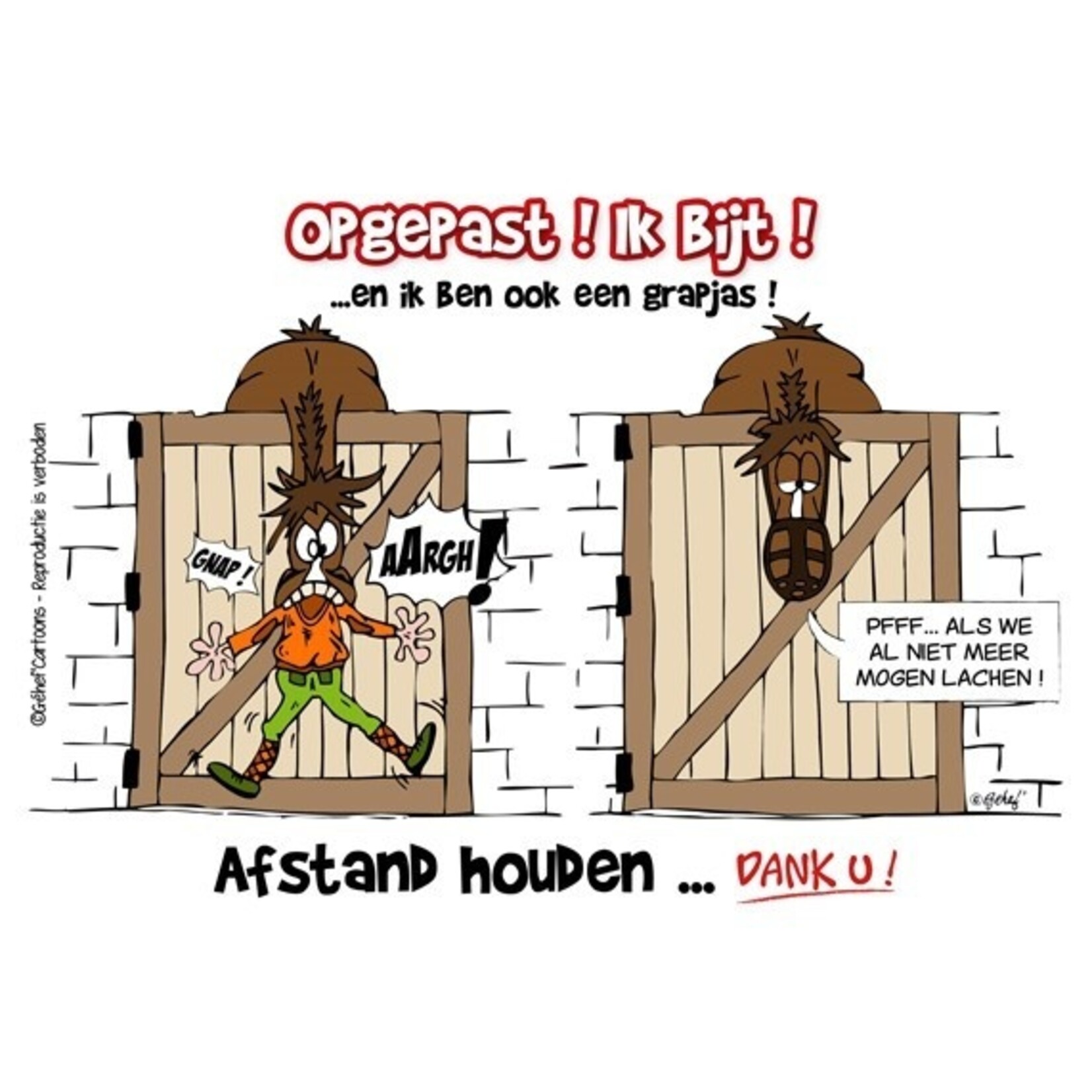 Stalplaat - Opgepast! Bijt HB Ruitersport