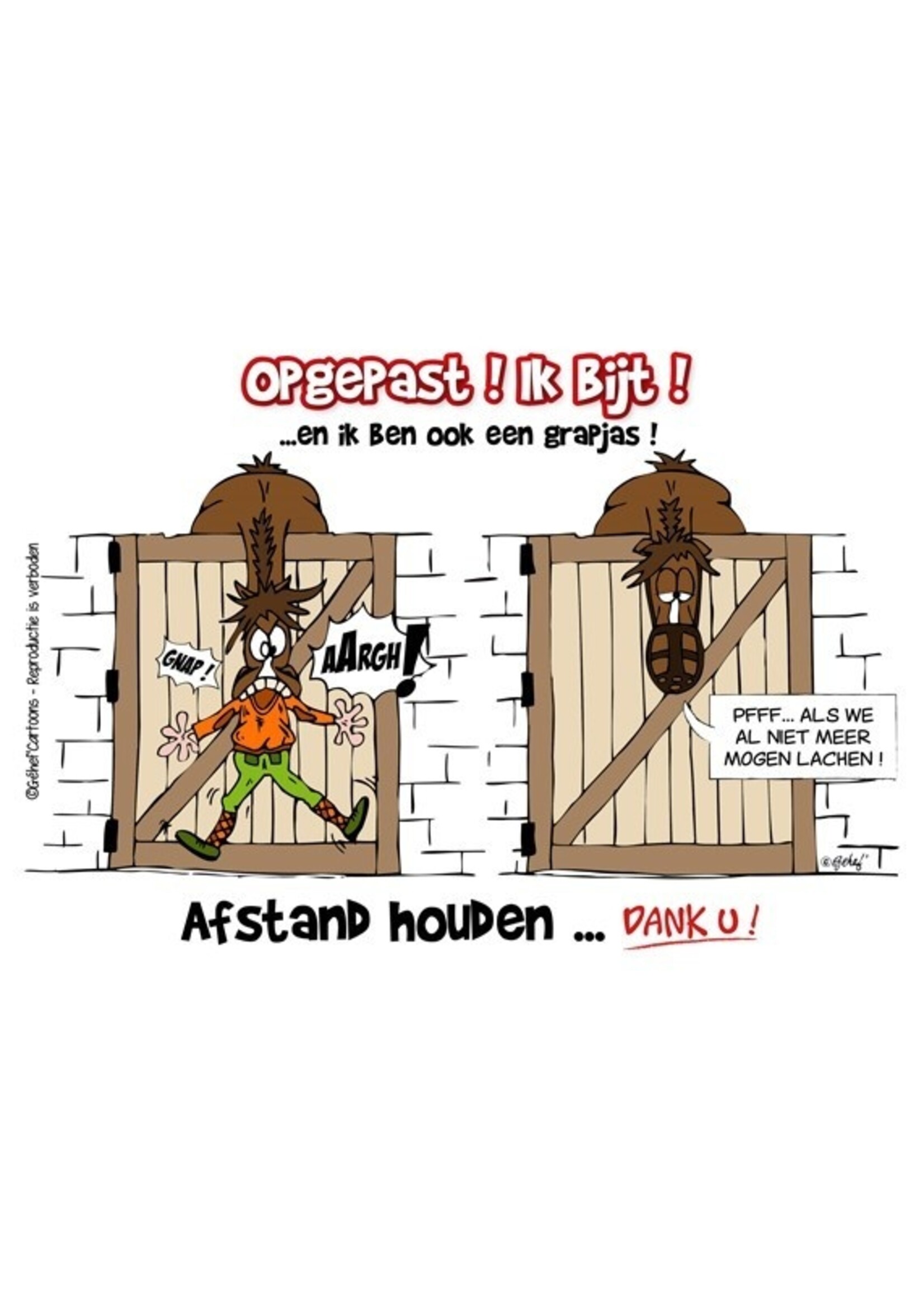 Stalplaat - Opgepast! Bijt HB Ruitersport