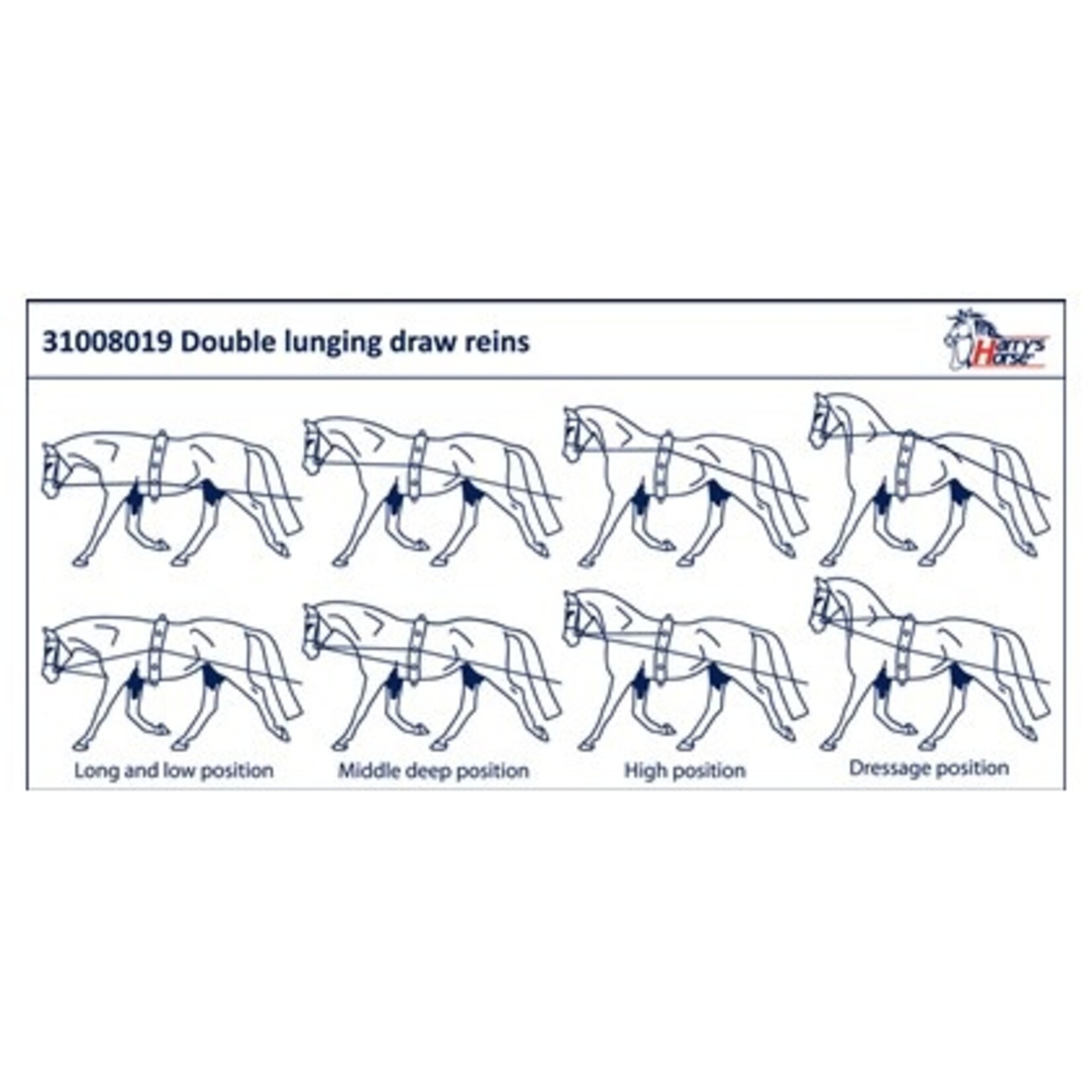 Harry's Horse Dubbele Longeerlijn Zwart