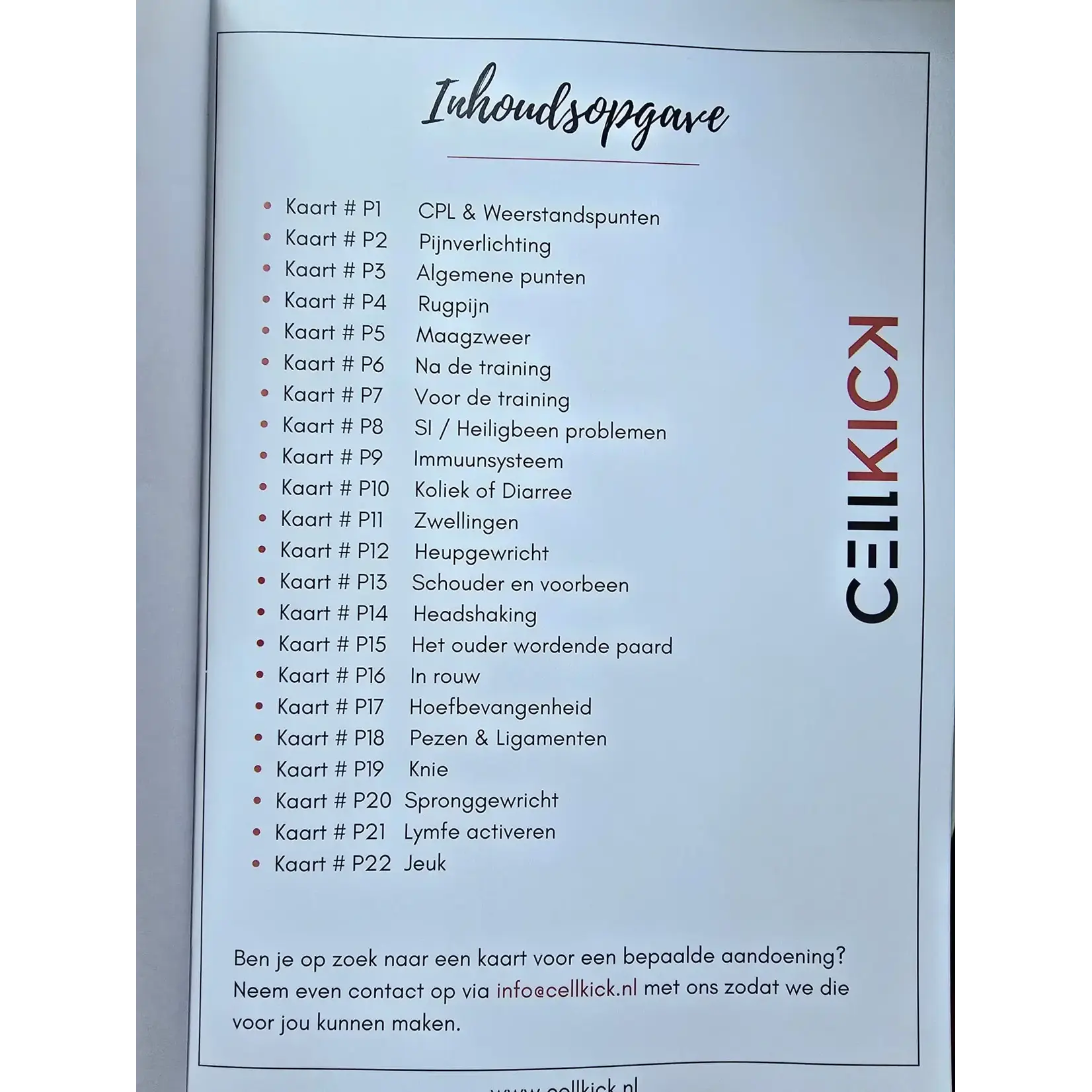 CellKick Acupressuur Kaarten Boek