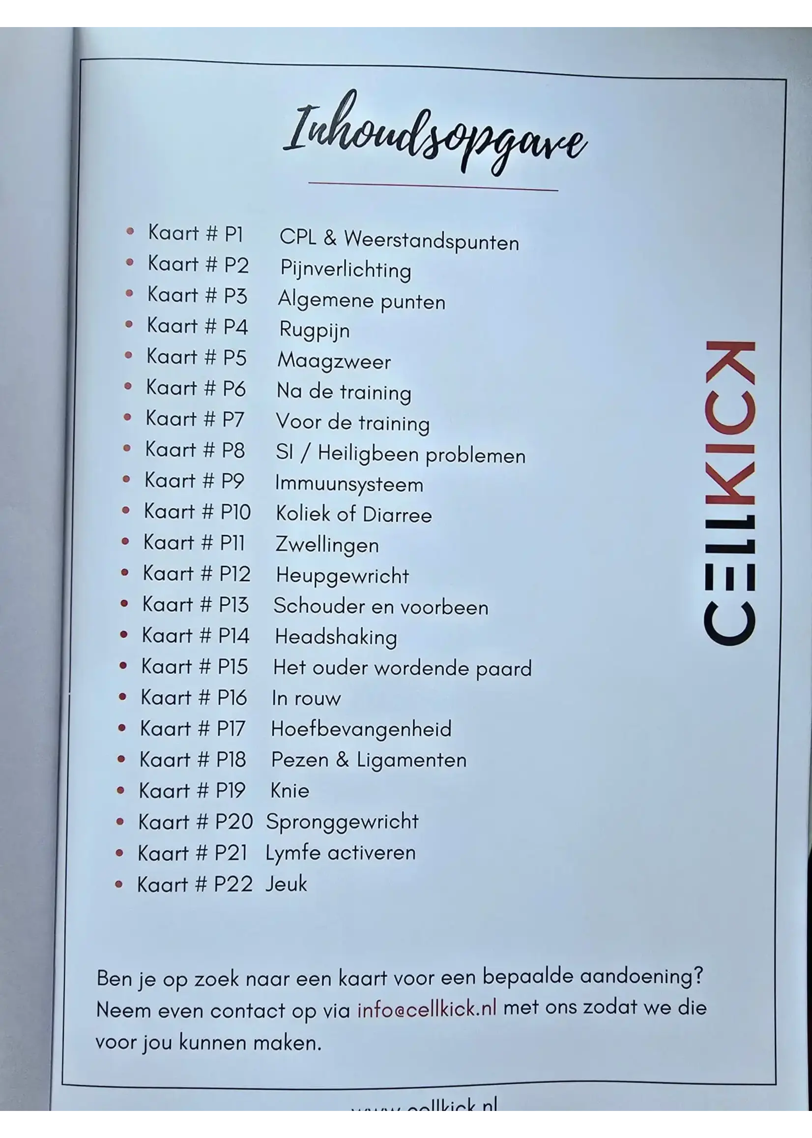CellKick Acupressuur Kaarten Boek