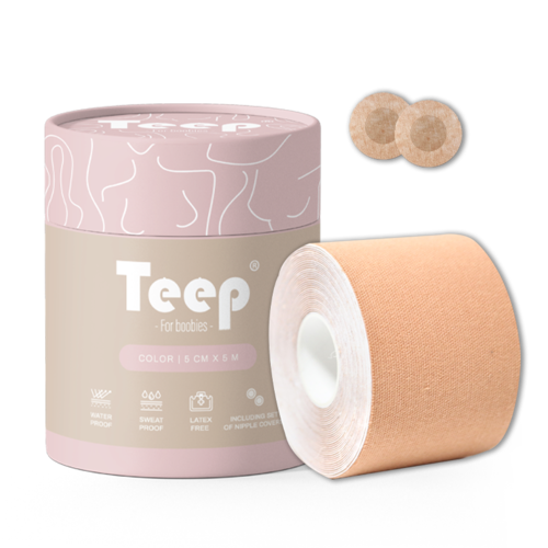 Teep® Boob tape inclusief set nipple covers - Beige Teep® Boob tape inclusief set nipple covers - Beige