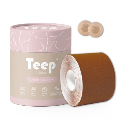 Teep® Boob tape inclusief set nipple covers - Bruin Teep® Boob tape inclusief set nipple covers - Bruin