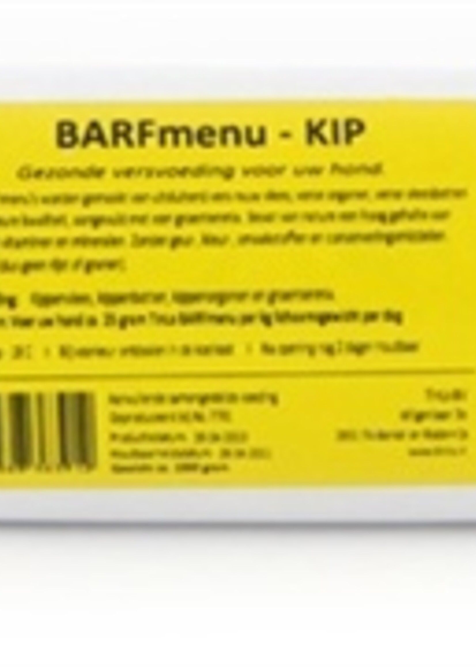 Barfmenu Barfmenu kip hondenvoer