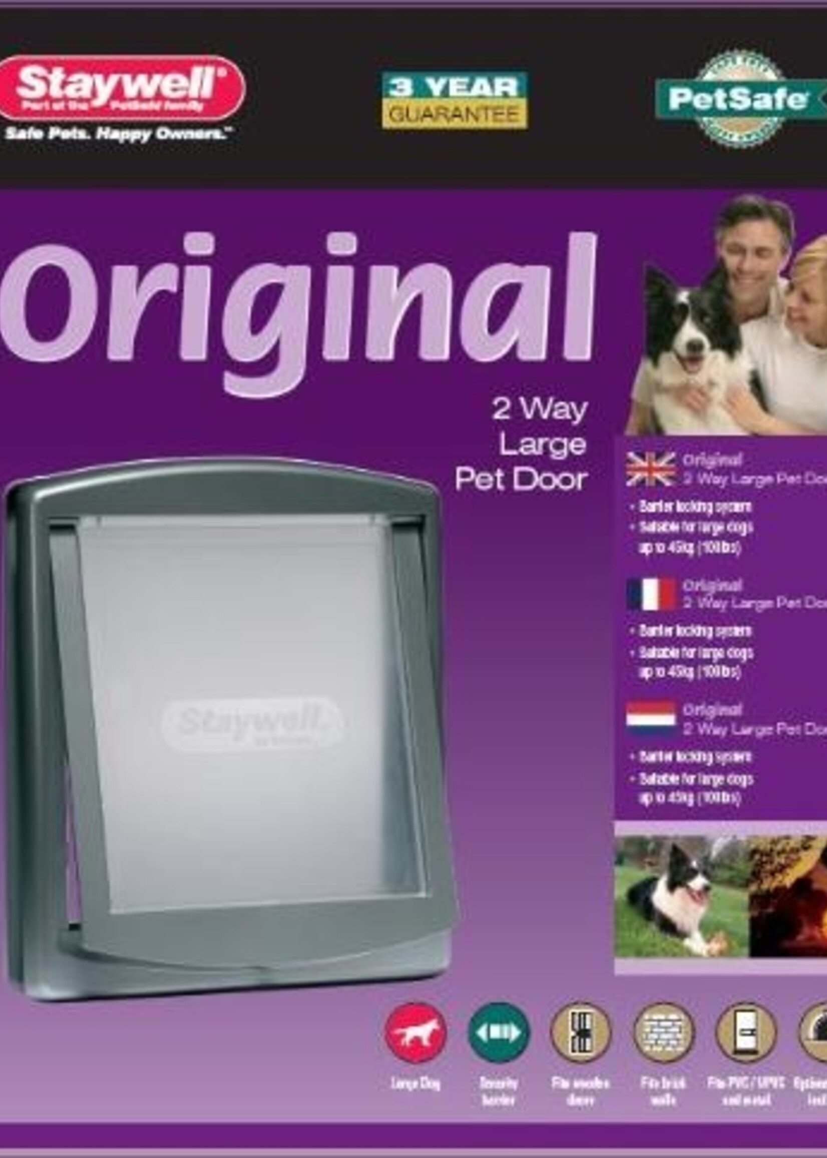 Petsafe Petsafe hondenluik large zilver / tranparant