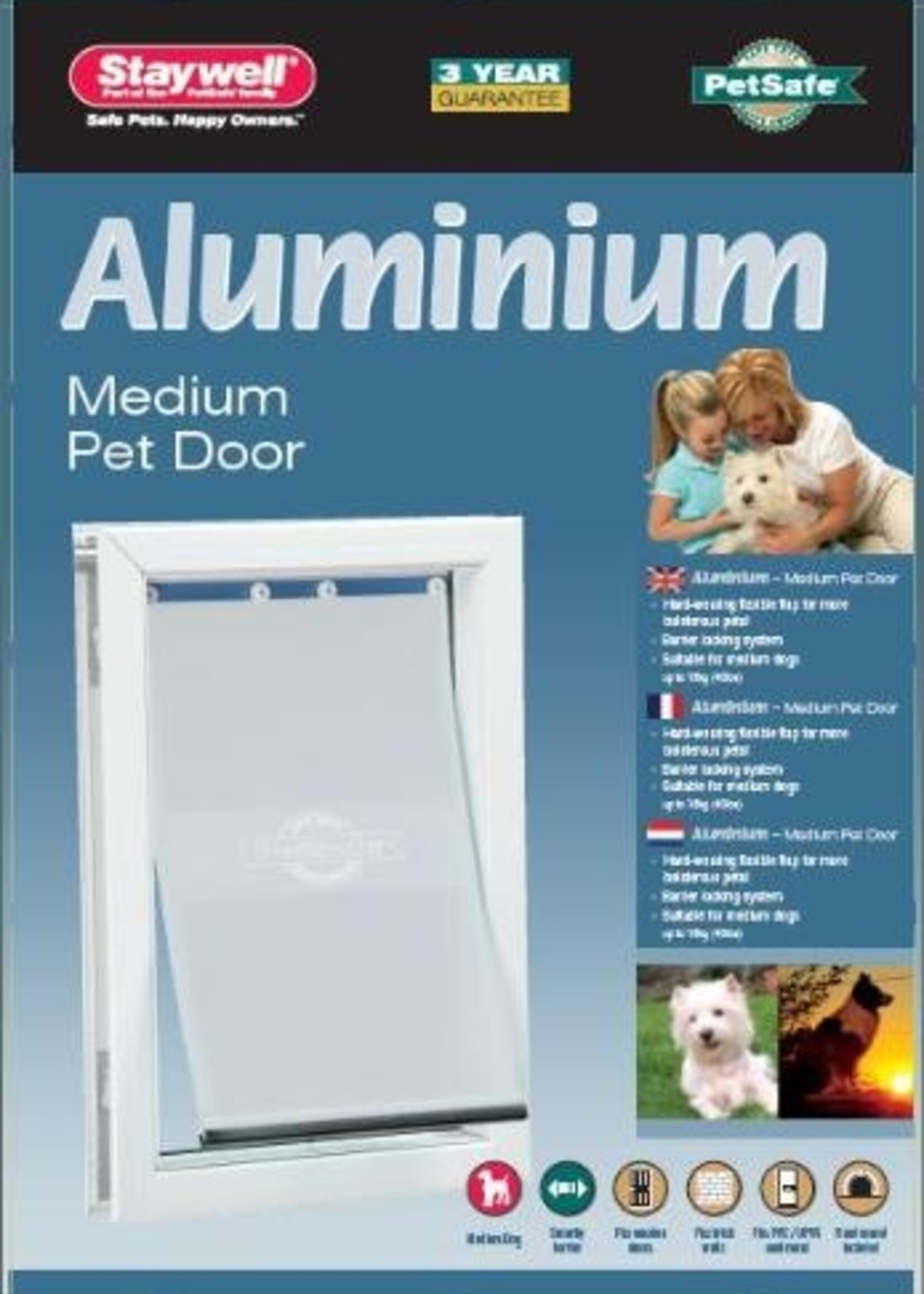 Petsafe Petsafe hondenluik tot 18 kg aluminium wit