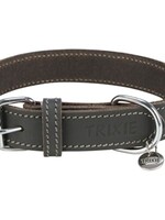 Trixie Trixie halsband hond rustic vetleer grijs