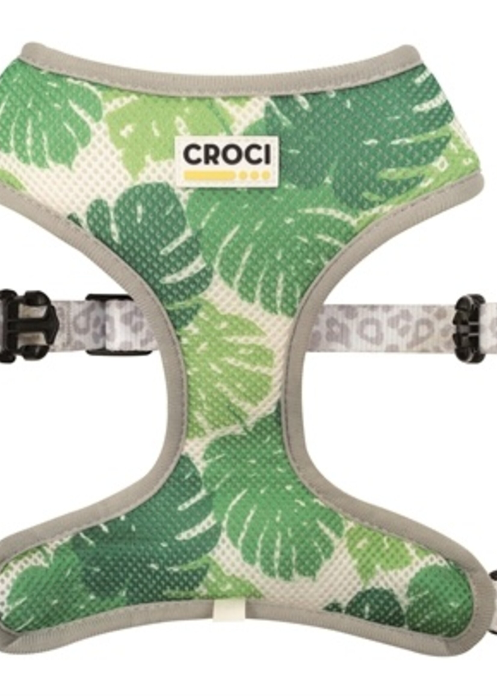Croci Croci hondentuig luipaard tweezijdig grijs / groen